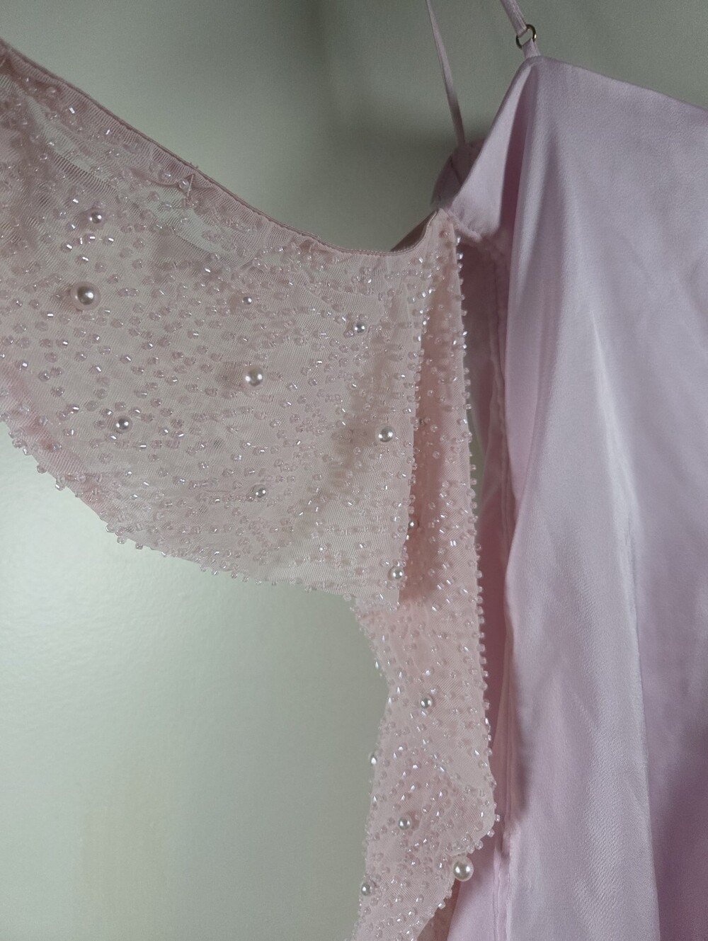 Oh Polly Geneva Long Sleeve Embellished A-line Mini Dress in Blush Pink Size 2 - Picture 9 of 16